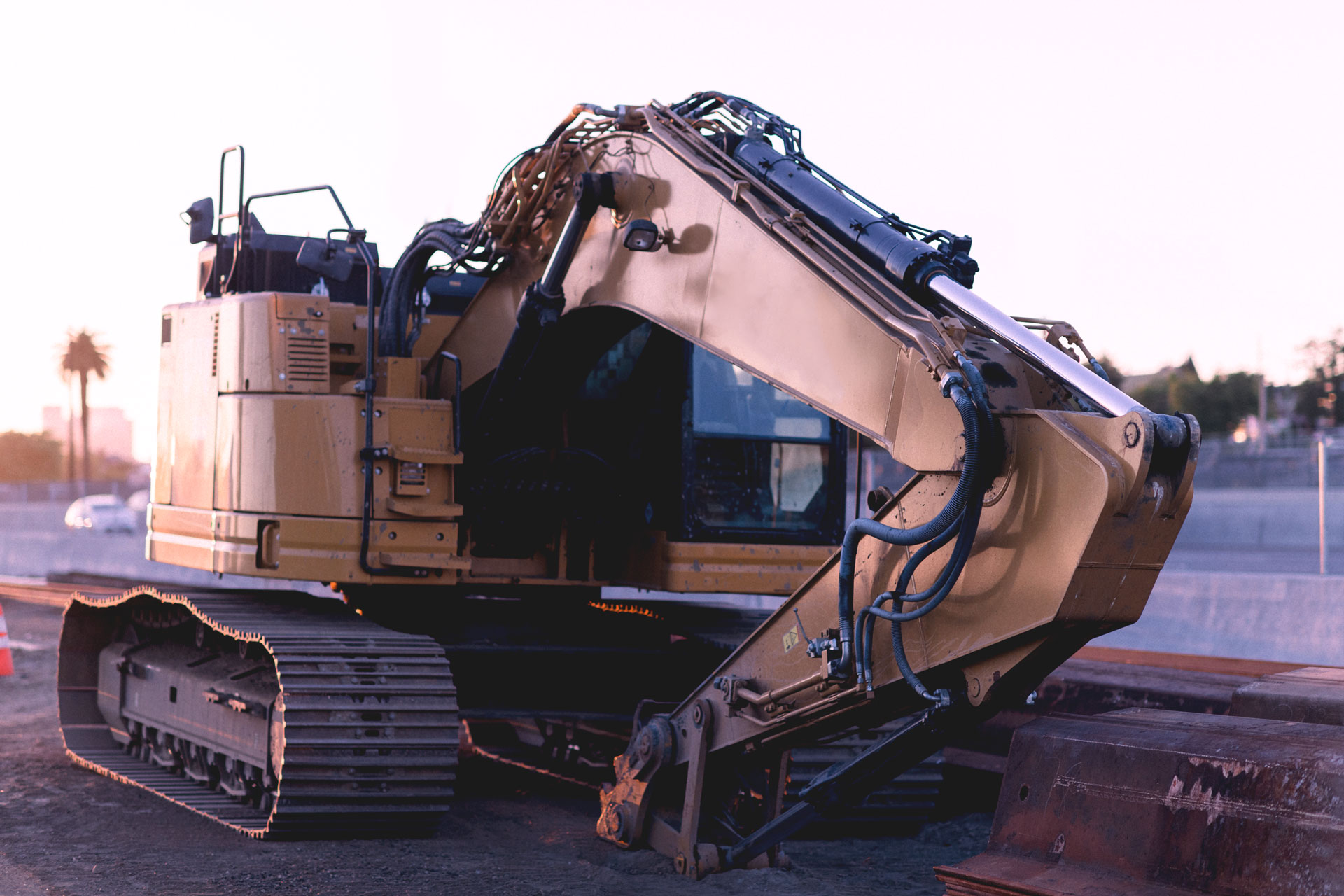 Tracked excavator on a construction site from the current MF Maher website